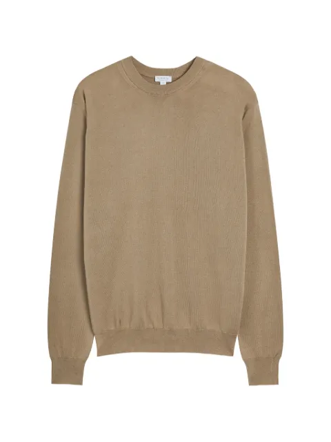 Sunspel fine-knit cotton sweater Neutrals MJUM8314