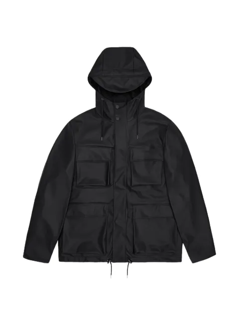 Rains hooded front-pockets jacket Black 12210