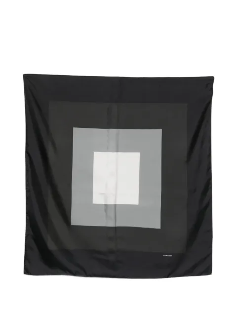 Lardini geometric silk scarf Black PAFOU11PA66170