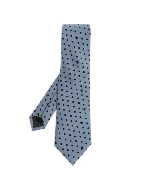 FENDI polka dot silk tie Blue FXC147AVPF