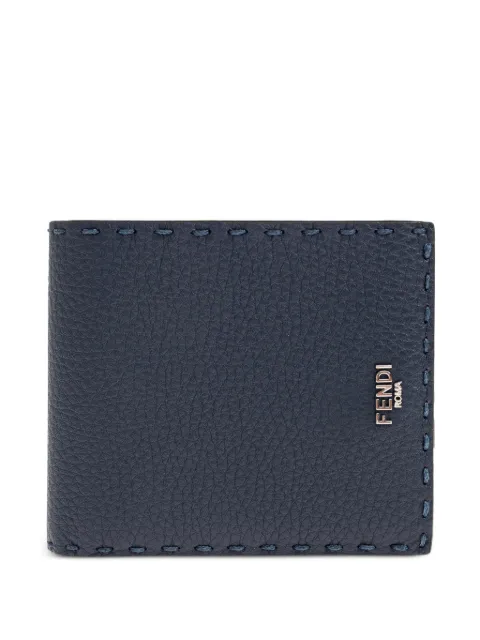 FENDI Selleria logo-plaque bi-fold wallet Blue 7M0193AW2F