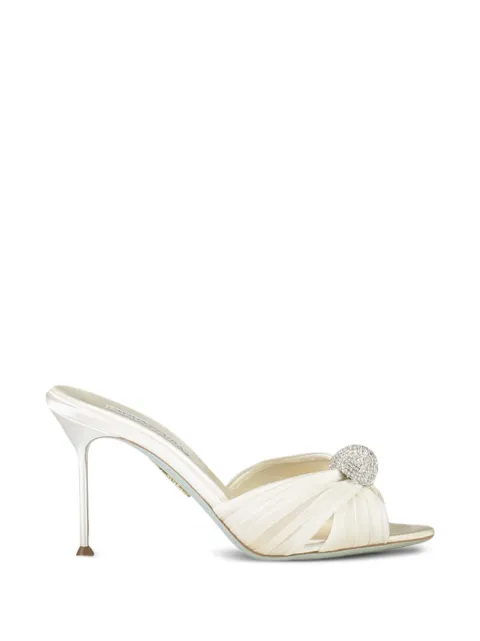 Aquazzura 85mm Mystery mules White MSYMIDBR
