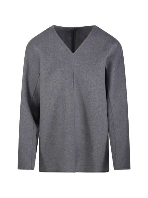 'S Max Mara V-neck wool blouse Grey 2619191011600