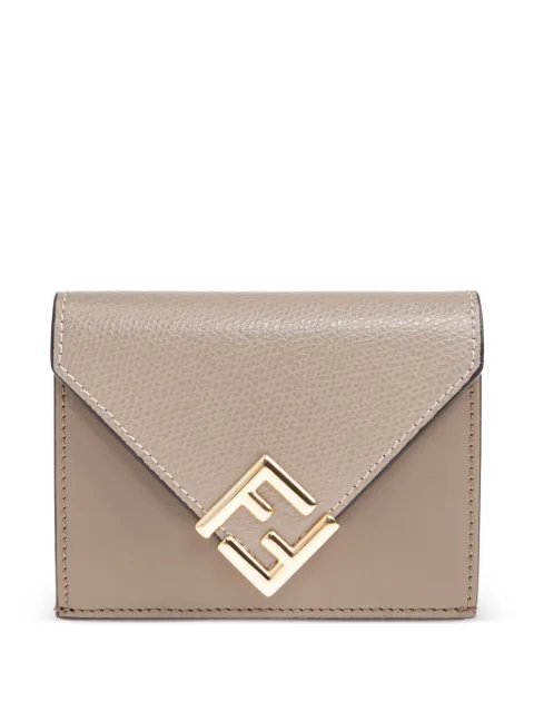 FENDI logo-plaque leather wallet Neutrals 8M0480ALV4