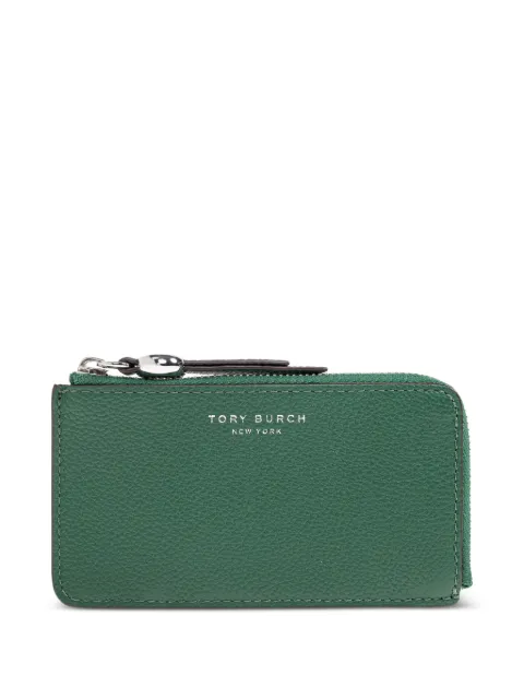 Tory Burch zip leather wallet Green 178970