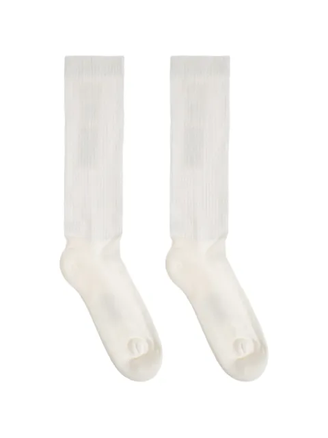 Rick Owens DRKSHDW ribbed socks White DA01F4469SOCKC