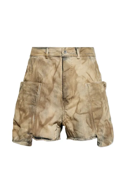 Rick Owens DRKSHDW frayed pocket shorts Neutrals DU01F4358DST