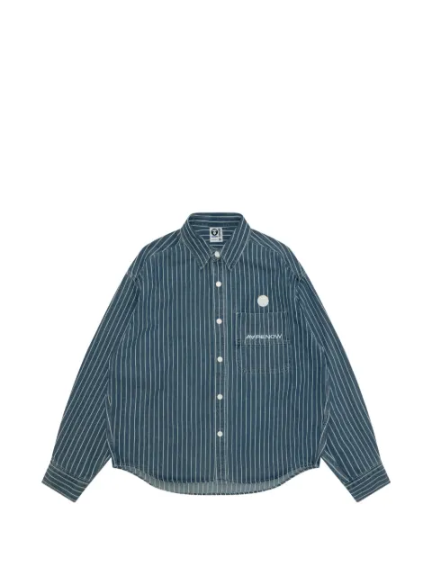 AAPE BY *A BATHING APE® striped pocket shirt Blue AST8558XAQ