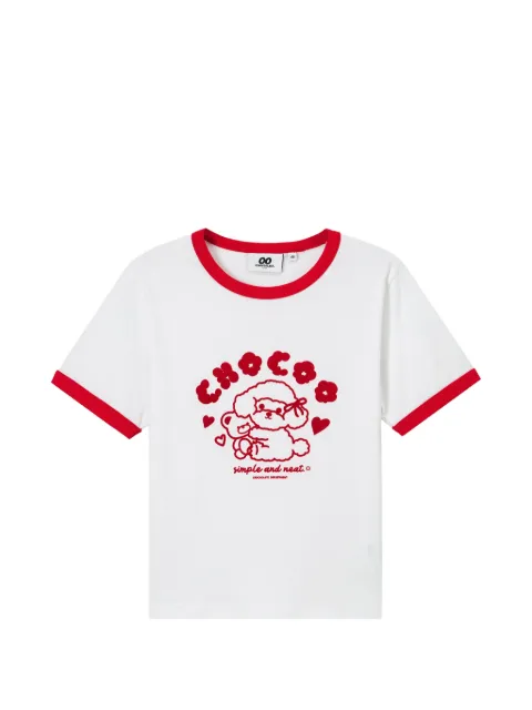 CHOCOOLATE graphic-detail cotton T-shirt White B1XTEW01025X