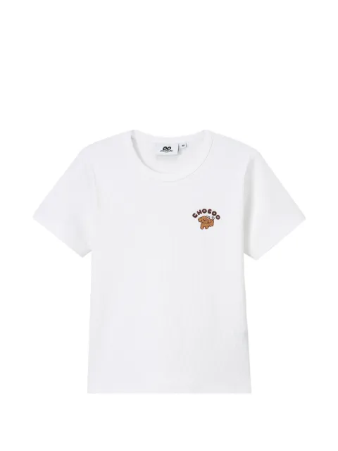 CHOCOOLATE embroidered-detail cotton T-shirt White B1XTEW01027X