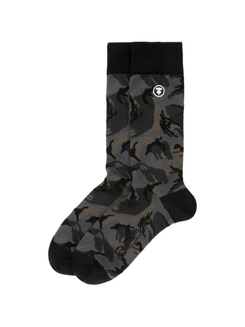 AAPE BY *A BATHING APE® camouflage logo socks Grey ASO4293XXQ