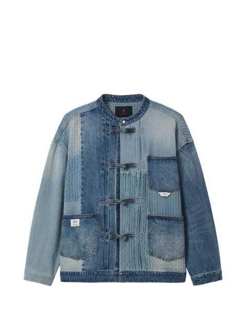 FIVE CM patchwork knot-fastening cotton jacket Blue 5CXLJM00405X