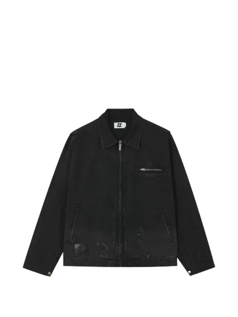izzue distressed zipped cotton jacket Black IZXLJM00400X