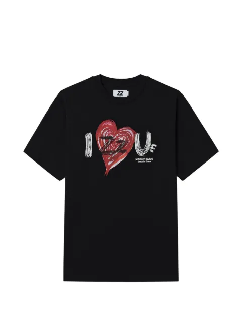 izzue heart graphic T-shirt Black IZXTEM00456X