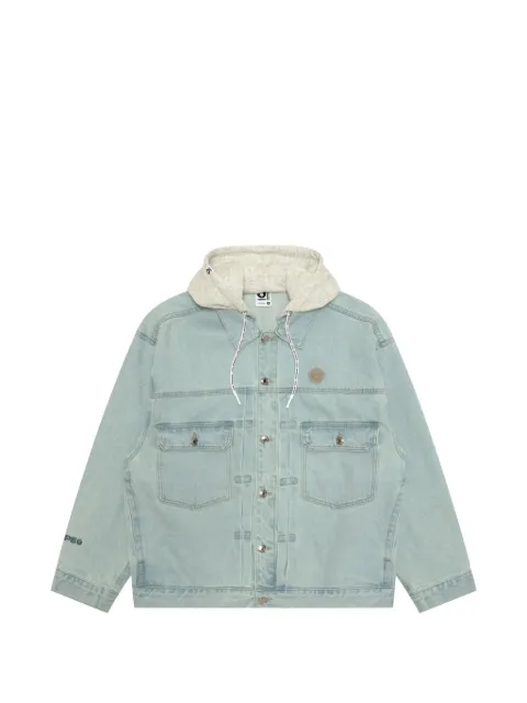 AAPE BY *A BATHING APE® hooded denim jacket Blue ALJ7766XAQ