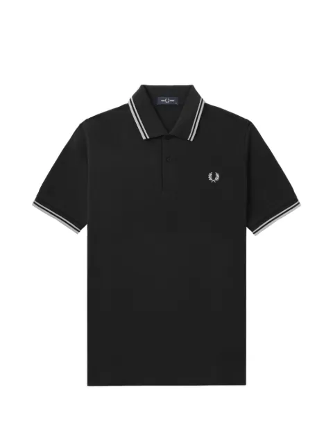 Fred Perry laurel-wreath striped polo shirt Black M3600SS26