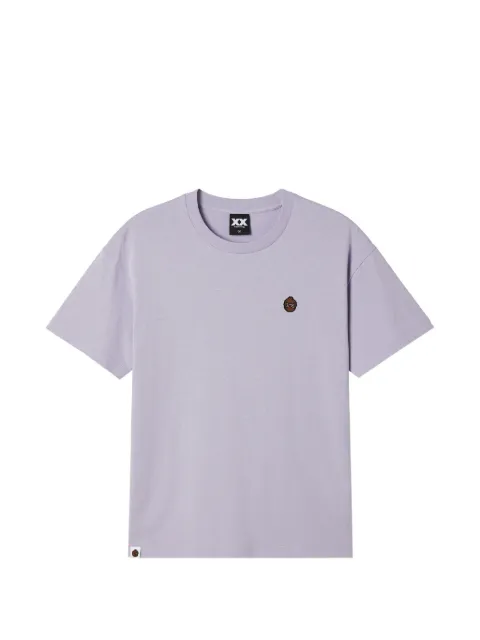 FINGERCROXX crew-neck logo-embroidered T-shirt Purple FFXTEW01423X