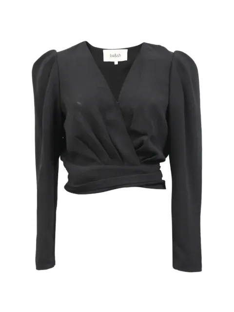 Ba&Sh Oxane pleated wrap blouse Black NAPPUHKCL463849W