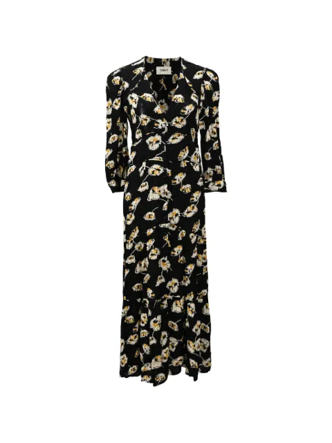 Ba&Sh Ullia floral-print midi dress Black NAPPUHKCL554857W