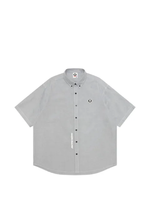 AAPE BY *A BATHING APE® logo-patch short-sleeve shirt Grey ASR8559XXQ