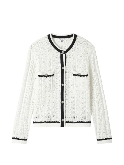 b+ab contrasting-trim cardigan White 6S308AS