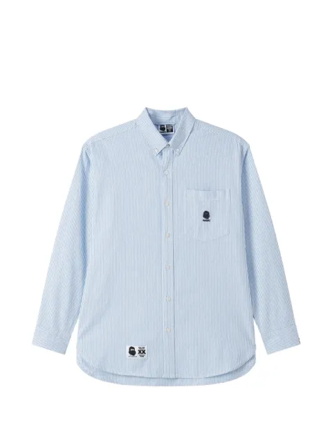 FINGERCROXX pinstripe chest-pocket shirt Blue FFXSTM01232X