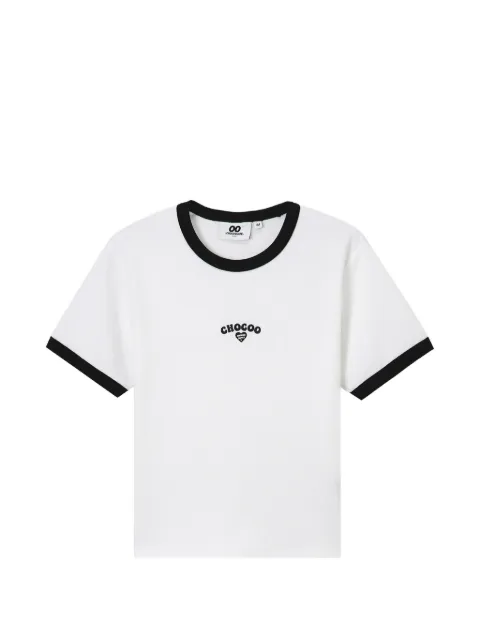 CHOCOOLATE embroidered-detail cotton T-shirt White B1XTEW01024X