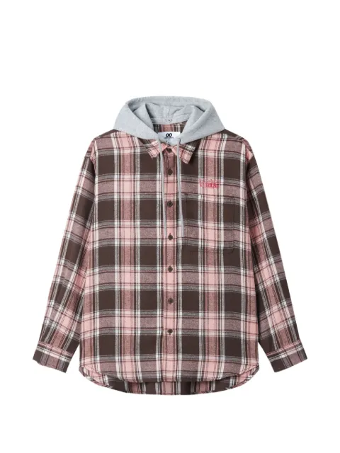 CHOCOOLATE hooded check-pattern jacket Pink B1XSJW01066X