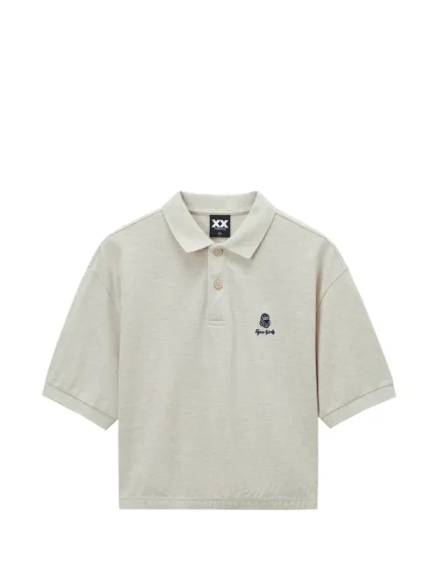 FINGERCROXX cropped polo shirt Neutrals FFXPOW01417X