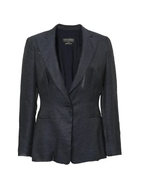 Giorgio Armani Pre-Owned single-breasted blazer Blue NAPPUHKCL370421W