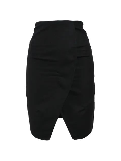Saint Laurent Pre-Owned wrap mini pencil skirt Black NAPPUHKCL444062W