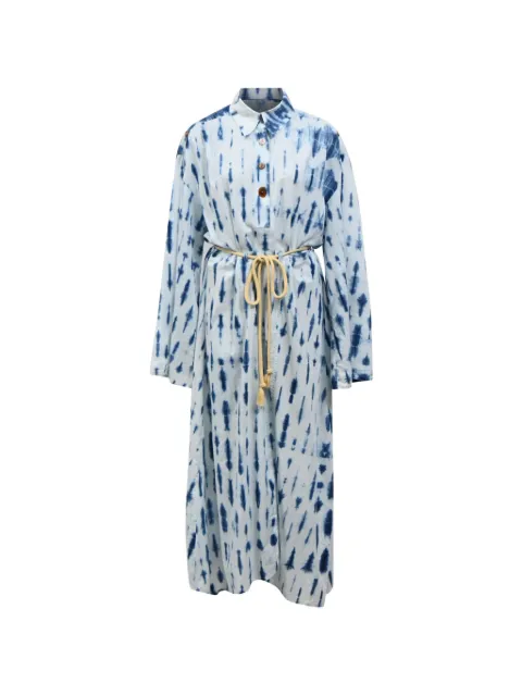 Nanushka tie-dye belted maxi shirt dress Blue NAPPUHKCL464418W
