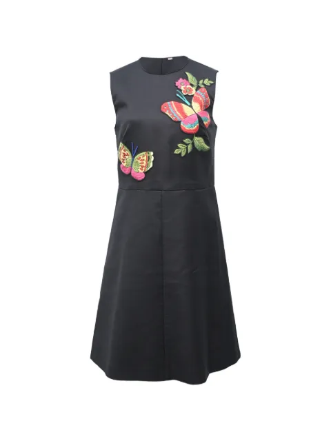 Red Valentino Vintage butterfly-appliqué mini dress Black TONPUHKCL463549W