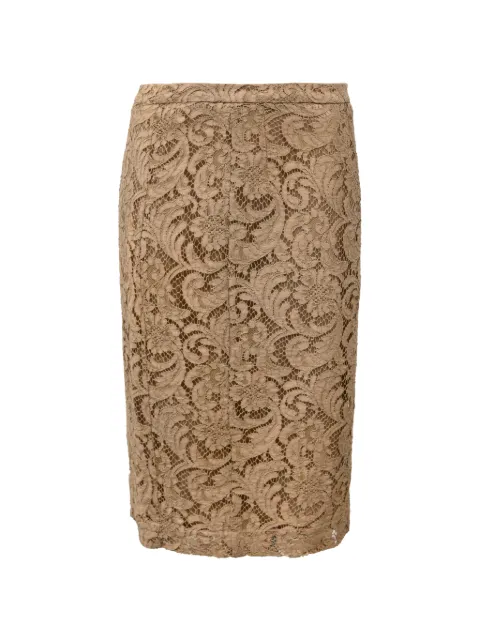 Burberry Pre-Owned lace pencil skirt Brown TONPUHKCL424893W