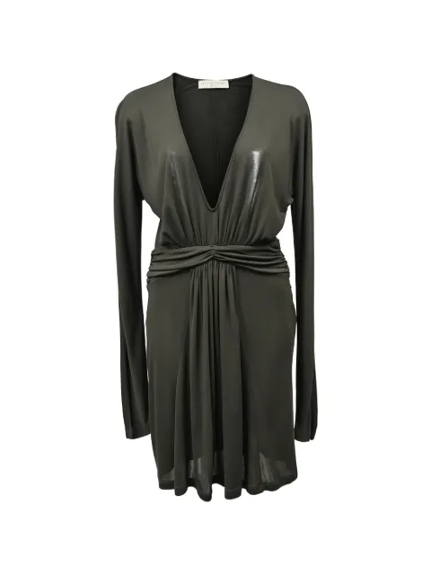 Stella McCartney Pre-Owned long-sleeved ruched dress Green NAPPUHKCL556214W