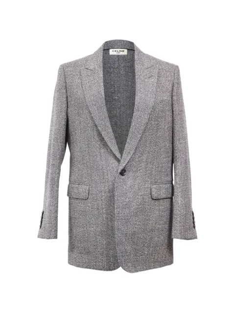 Celine Pre-Owned single-breasted wool blazer Grey NAPPUHKCL461443W