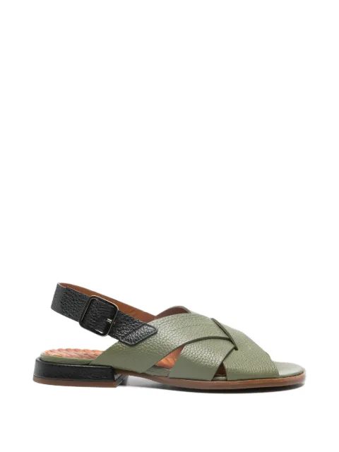 Chie Mihara crisscross watata leather sandals Green WATATA