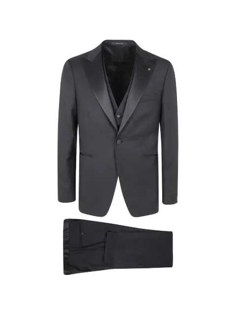 Tagliatore peak-lapel suit (set of three) Black EFBR15A01LIS070001
