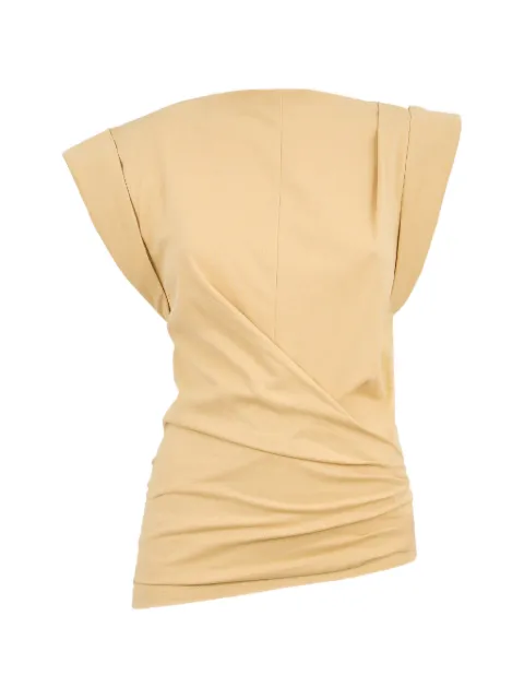 ISABEL MARANT draped short-sleeve blouse Neutrals TS0207FAA1N41I