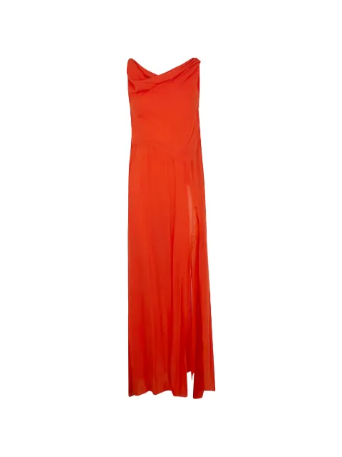 Blumarine cowl-neck slit maxi dress Orange 2A795A