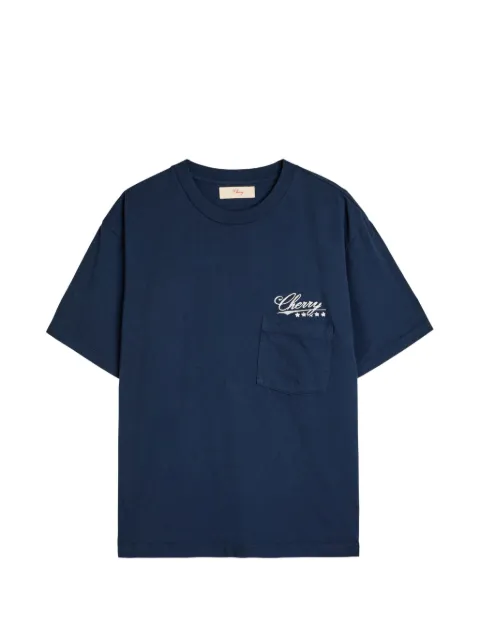 Cherry LA embroidered T-shirt Blue CHRYFA25807BL