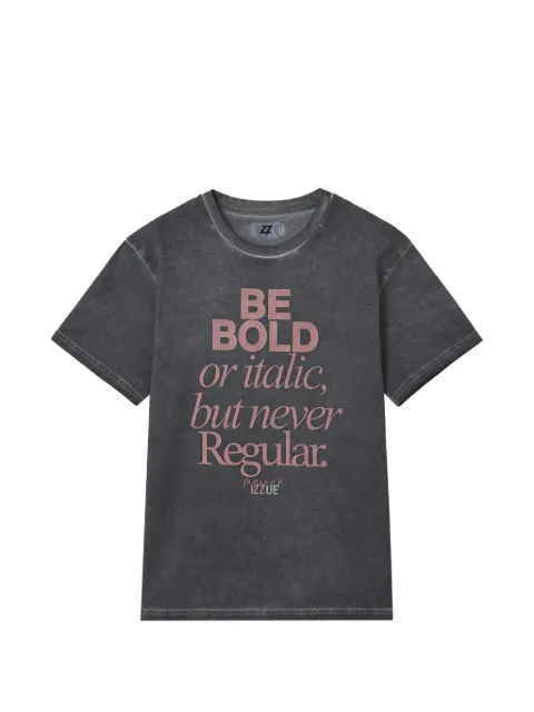 izzue lettering-print T-shirt Grey IZXTEW00917X