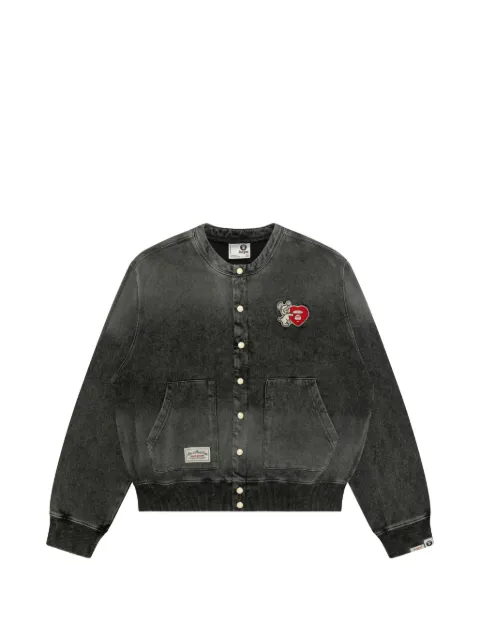 AAPE BY *A BATHING APE® patch button bomber jacket Grey AAPSWWD355XXQ