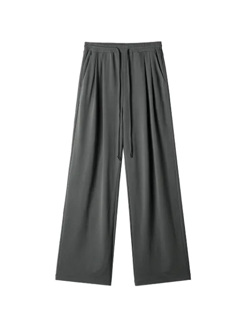 b+ab drawstring-fastening pleated palazzo pants Grey 6S605AS