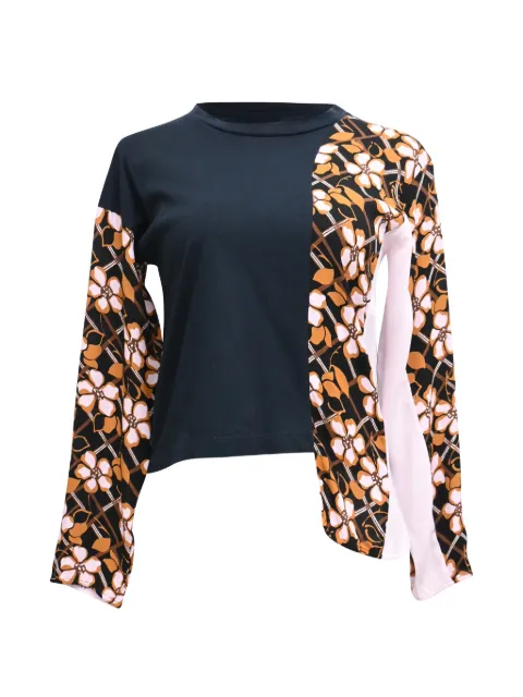 Marni Pre-Owned floral-print long-sleeve T-shirt Black TONPUHKCL620610W