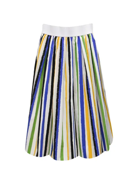 Dolce & Gabbana Pre-Owned stripe-pattern midi skirt White NAPPUHKCL574132W