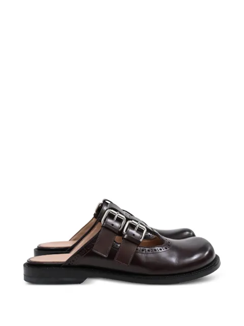 Loewe Pre-Owned Campo buckled leather mules Brown NAPPUHKSH599659W