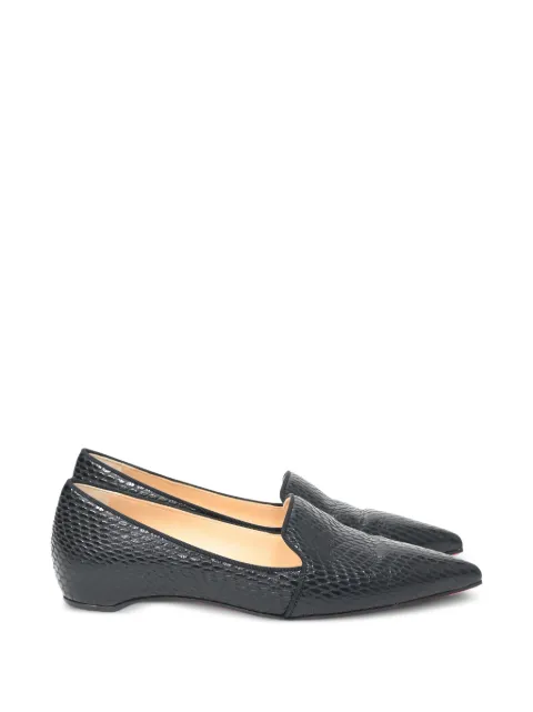 Christian Louboutin Pre-Owned Kashasha lizard-embossed ballet flats Black TONPUHKSH448372W