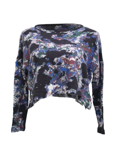 Yohji Yamamoto Pre-Owned cropped camouflage-print sweater Black TONPUHKCL620611W