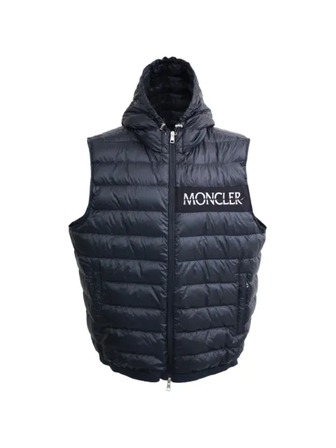 Moncler Vintage 2024 Laruns logo-print hooded gilet Blue MRPPUHKCL637091M
